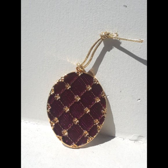 Vintage Gloria Duchin Purple and Gold Easter Egg Christmas Ornament - Picture 2 of 3